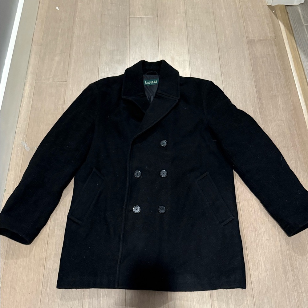 Black Wool Peacoat from Ralph Lauren